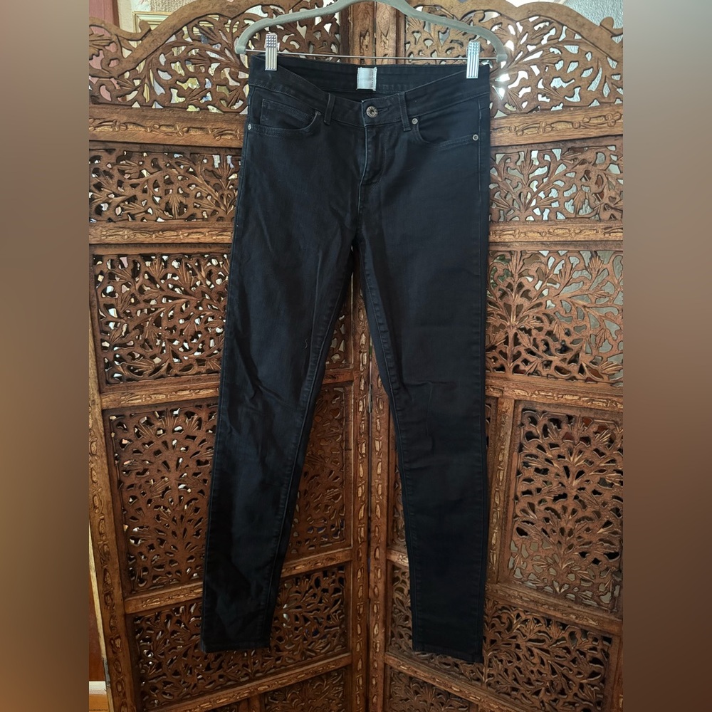 Rich & Skinny Black Mid-Rise Skinny Jeans - Size 28 - Picture 2 of 5